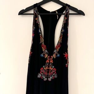 Free people amalfi embroidered jumpsuit black